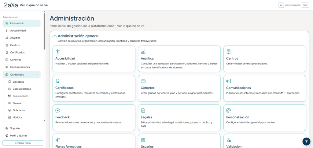 2eXe Panel Administración